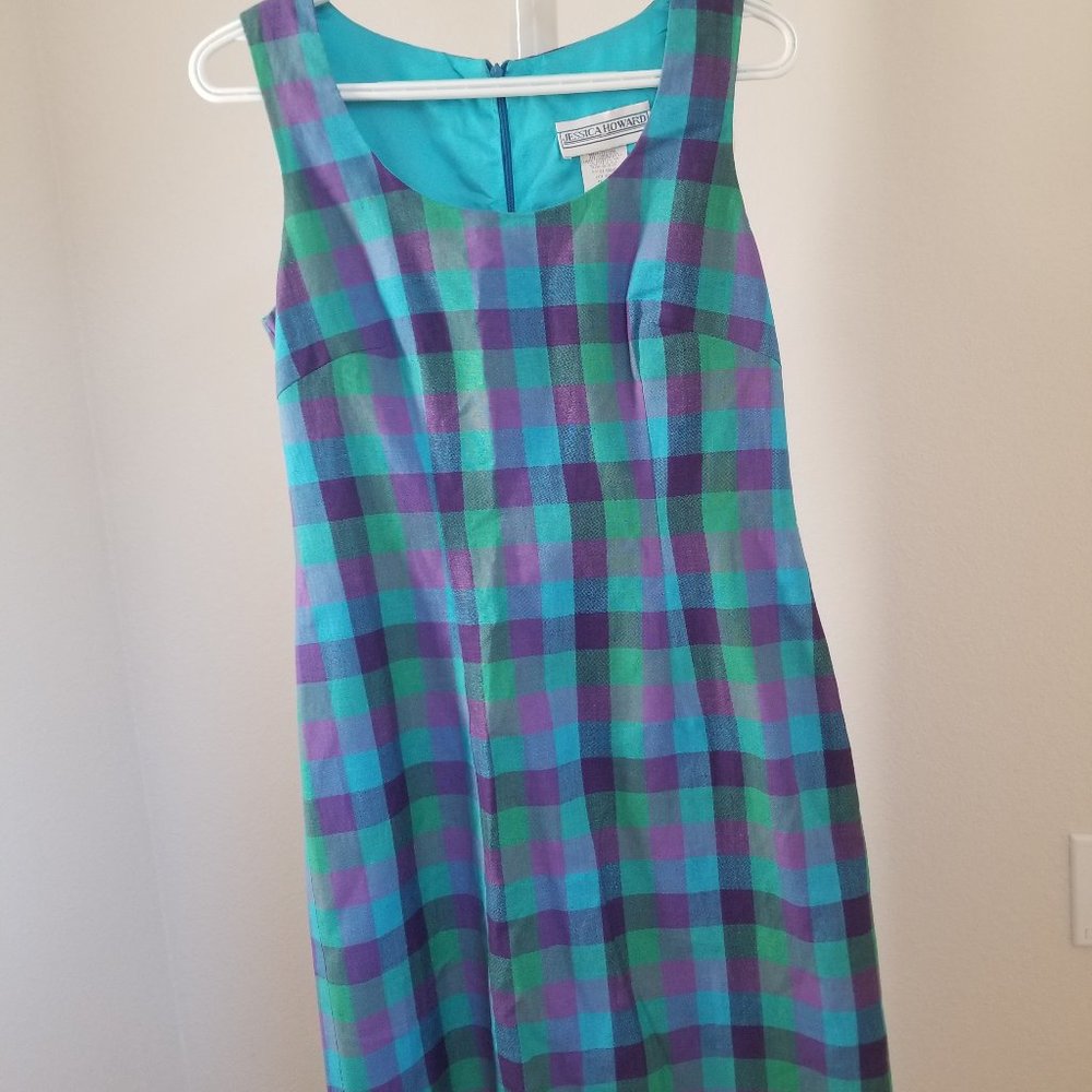 Jessica Howard checked blue dress